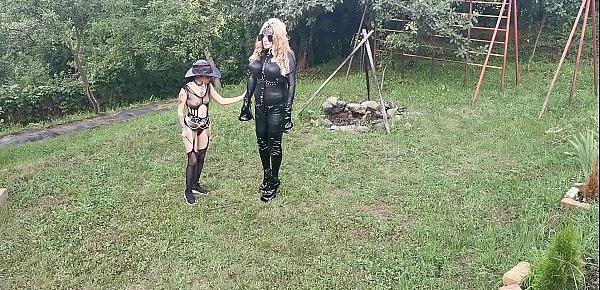  Horse training for blonde TV TS cunt by sexy goth domina pt2 HD